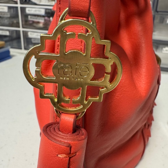 Rafe’ Orange Designer Leather Shoulder Bag NWOT - Picture 15 of 16